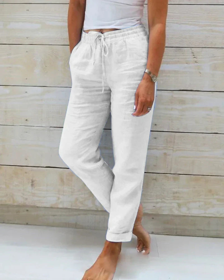 Hayla™ | Cotton and linen stretch trousers