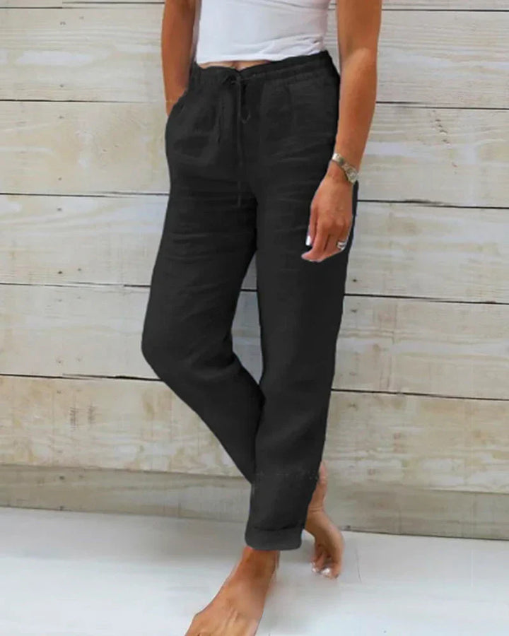 Hayla™ | Cotton and linen stretch trousers