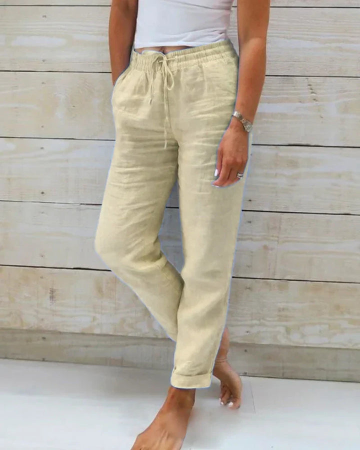 Hayla™ | Cotton and linen stretch trousers