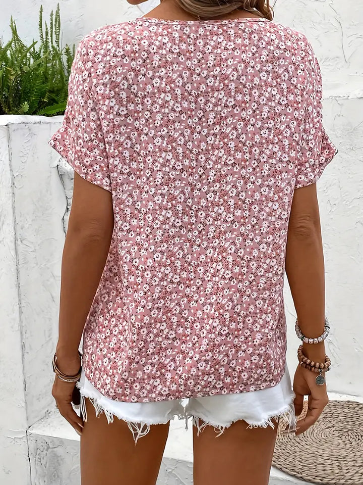 Beatriz™| Floral Print Button-Up Shirt