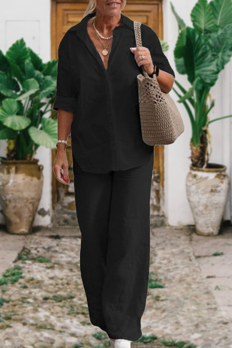 Judy™| Relaxed Shirt & Trousers Two-Piece Set