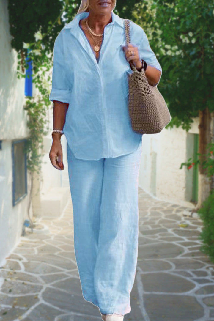 Judy™| Relaxed Shirt & Trousers Two-Piece Set