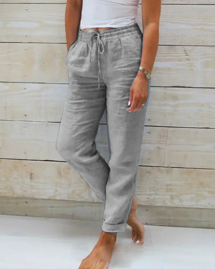 Hayla™ | Cotton and linen stretch trousers