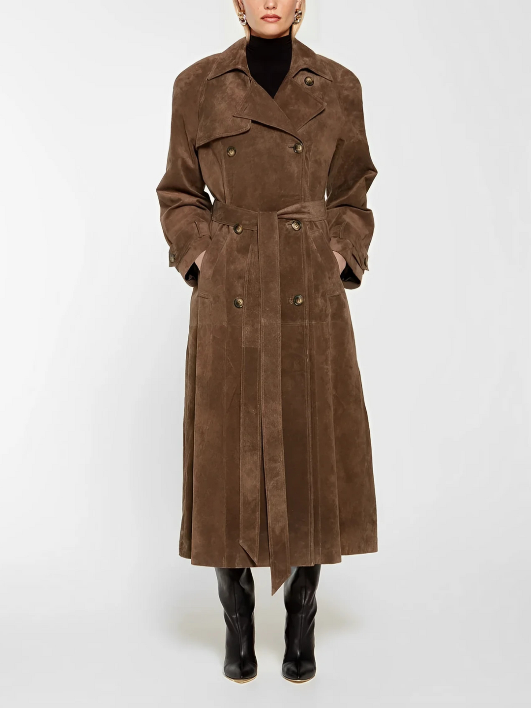 Victoria™ | Luxe Suede Trench Coat