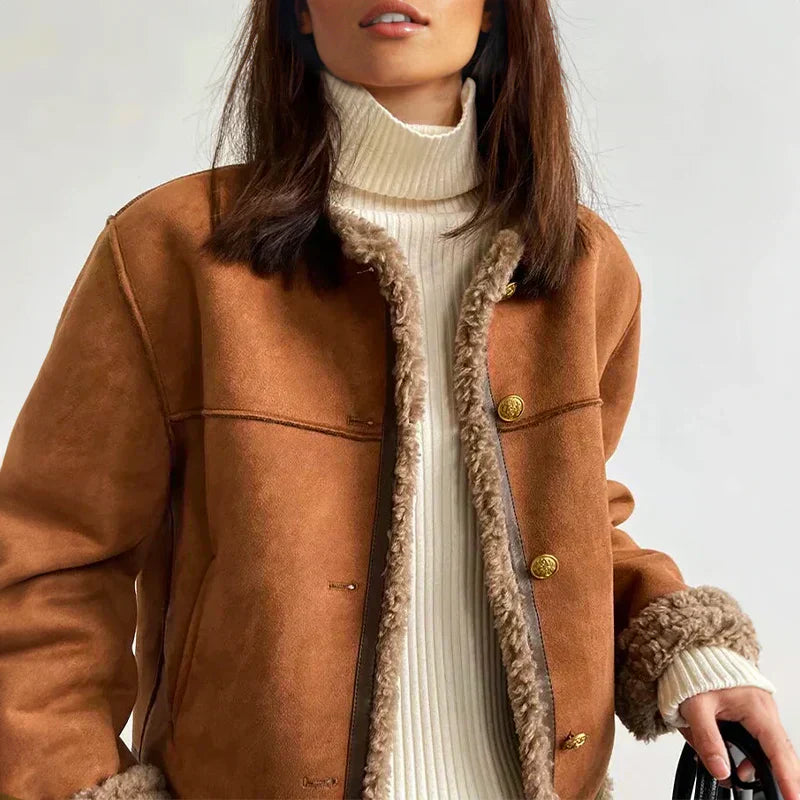 Kayana™ | Genuine Sheepskin Buttoned Jacket